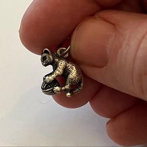 James Avery Retired Sterling Silver Kitten with Yarn Ball charm